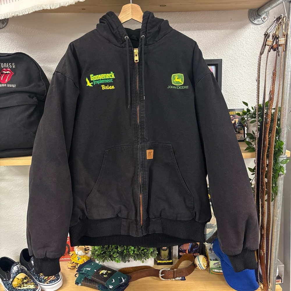 Vintage John Deere Black Hooded Sweatshirt